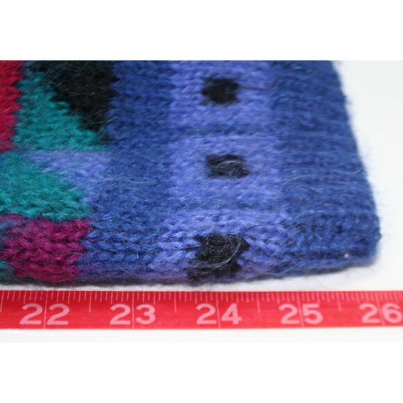 VTG L.L. Bean Mohair Cardigan Sweater Womens M Geometric Toggle Button 80s Retro - Picture 8 of 8